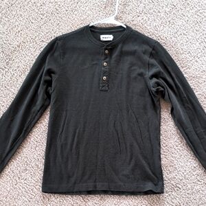 Men's Green Long Sleeve Henley Shirt